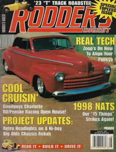 RODDER'S DIGEST 1998 AUG - PULLY ALIGN, '56 MERC, '37 COPPER CABRIOLET